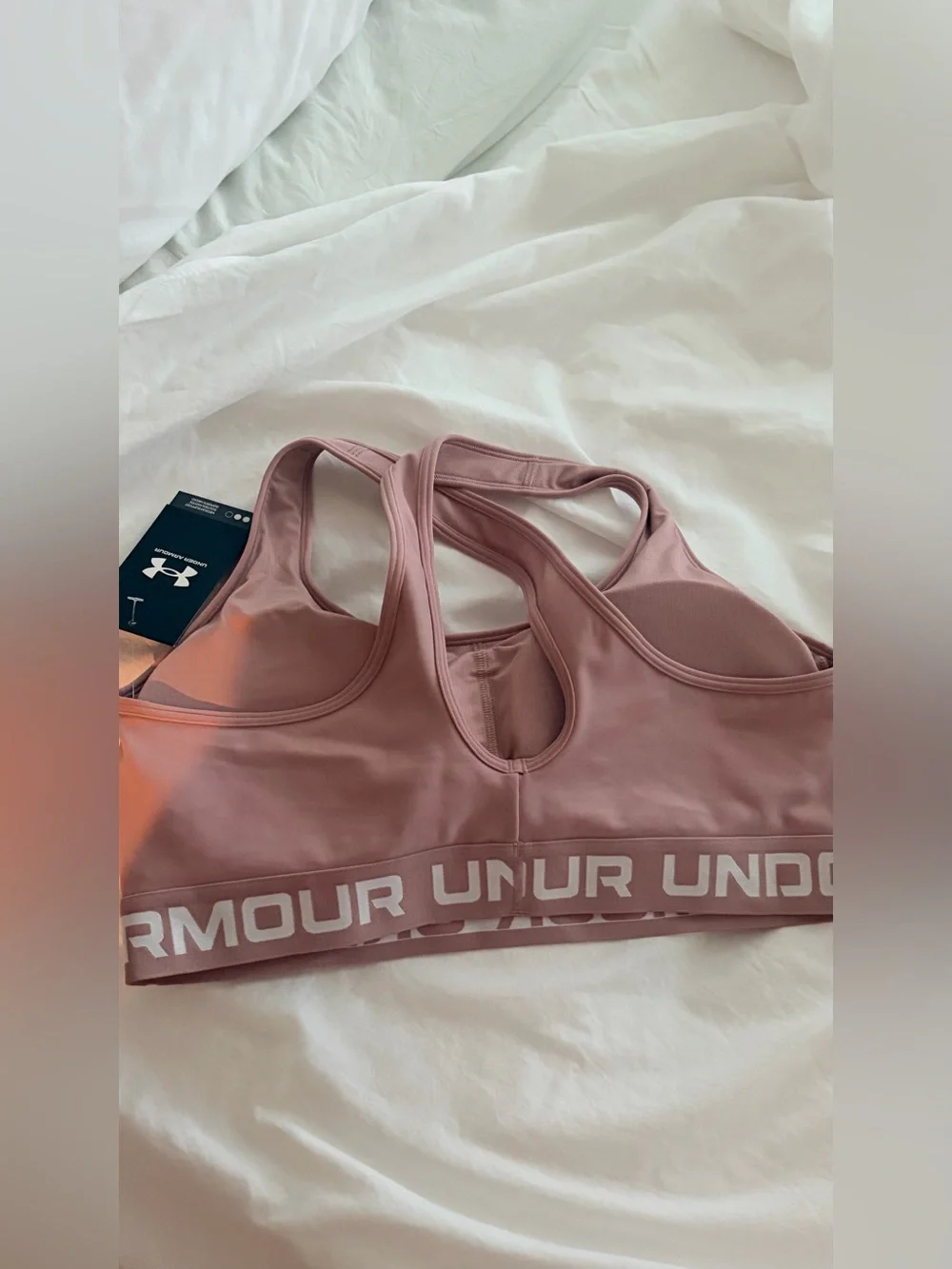 Under Armour Women's Dusty Rose Sports Bra XL Mauve pink “